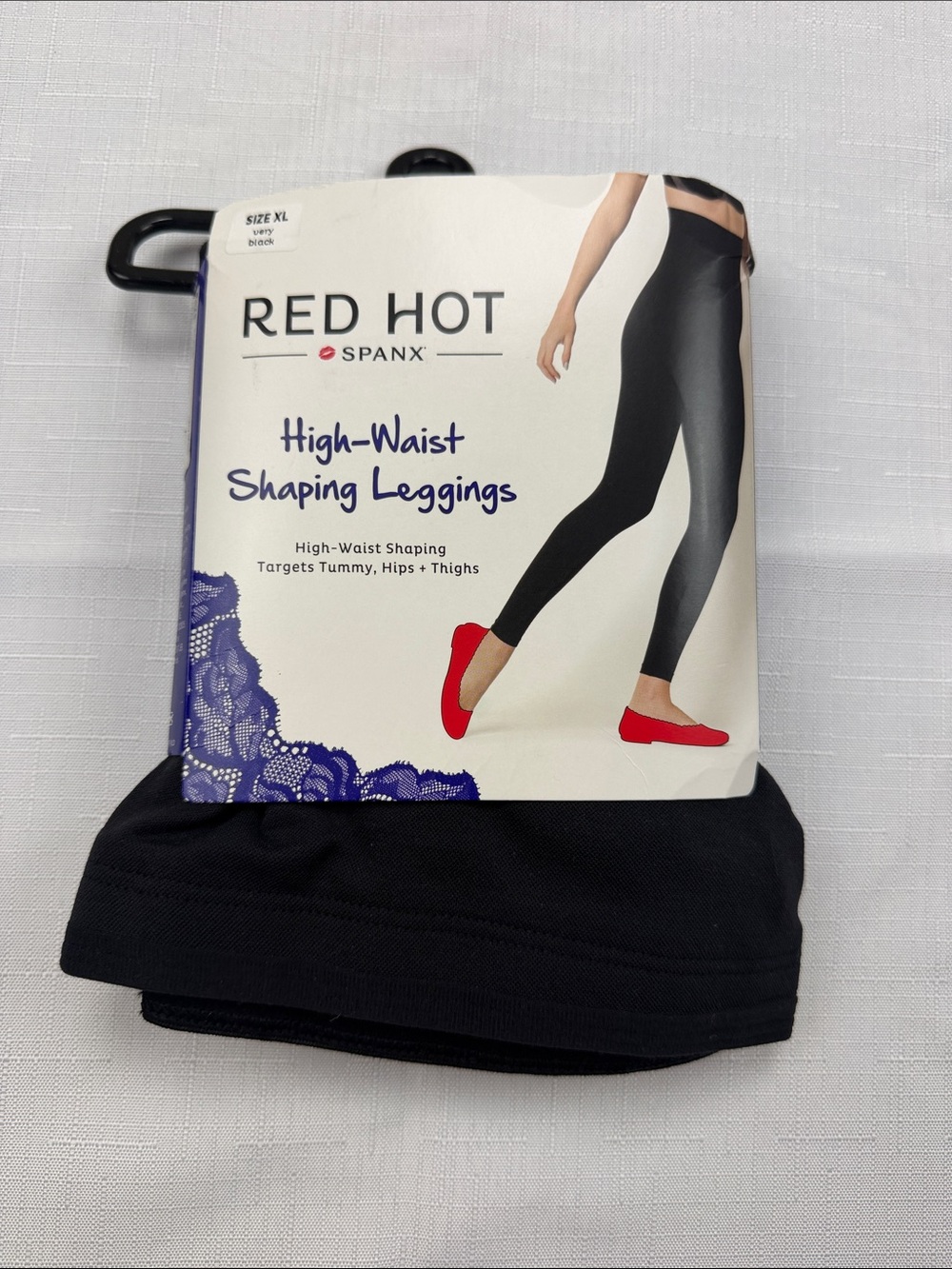 SPANX Red Hot High-Waist Shaping Leggings in Black